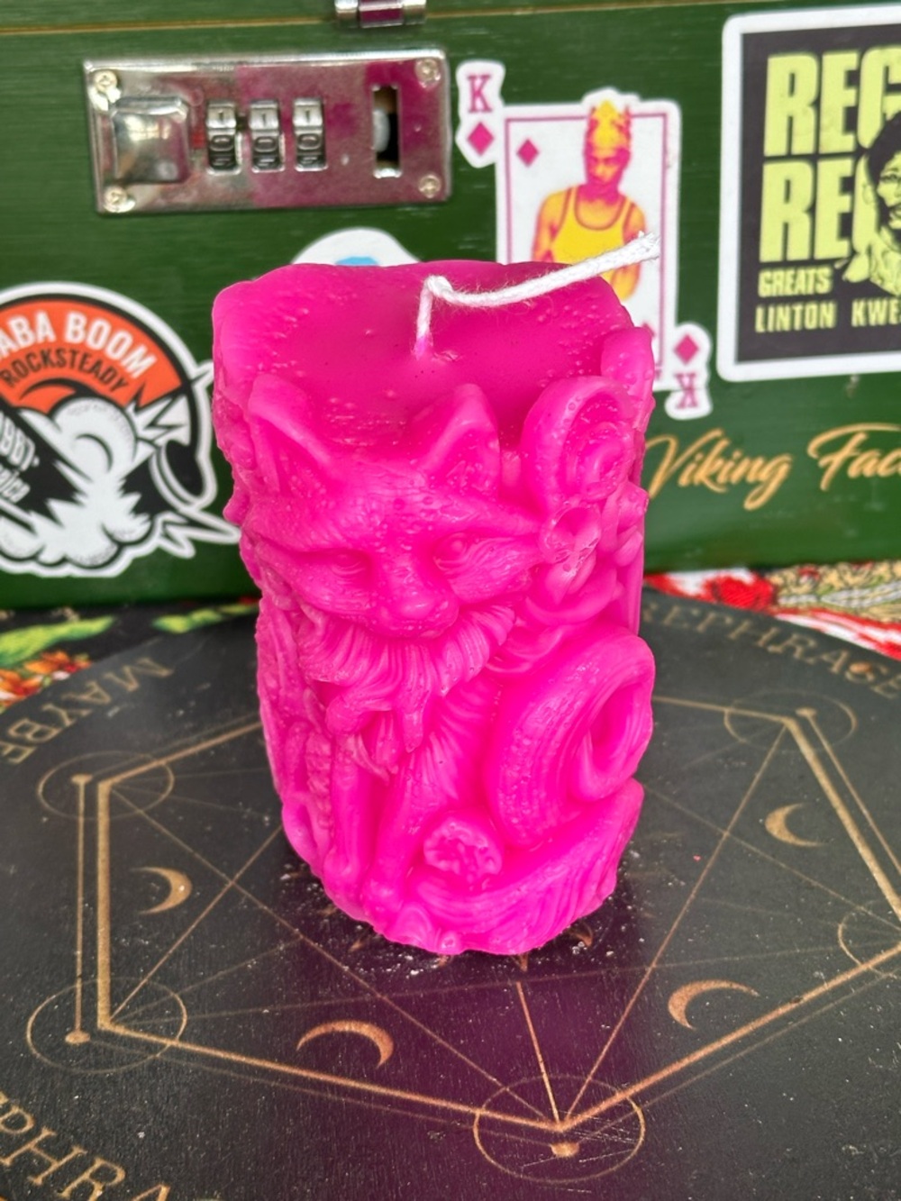 Pink Fox Candle – Hand Poured Spell Candle – Love, Attraction, Clever Energy
